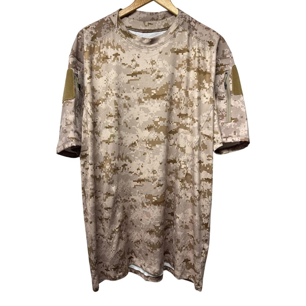 Born Primitive Men XL Tactical Shirt Desert Digital Camo Short Sleeve Zip Pocket
